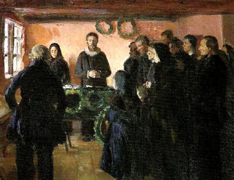 Anna Ancher en begravelse Sweden oil painting art